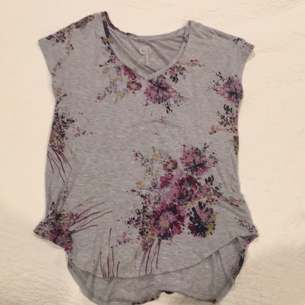 Womens Maurice’s 24/7 grey and floral top